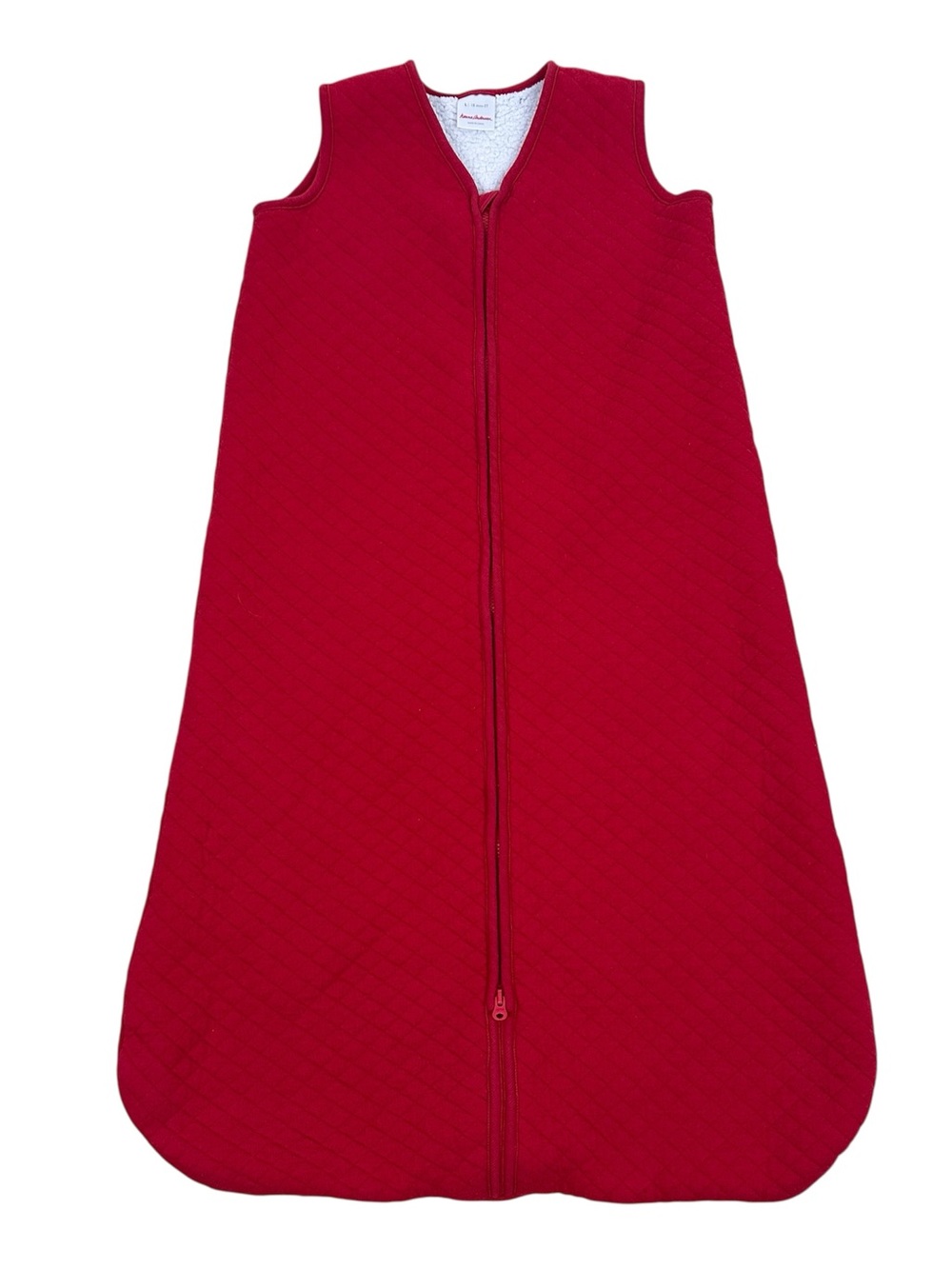 Hanna Andersson Quilted Sleeveless Red Zip-Front Sleep Sack